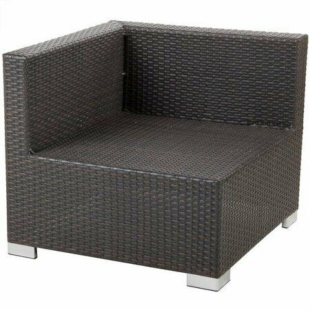 BFM SEATING Aruba Java Wicker Outdoor / Indoor Armchair with Right Arm Rest 163PH5101JVR